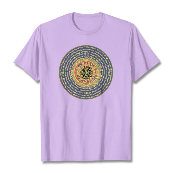 Buddha Stones 108 Om Mani Padme Hum Mantra Sanskrit T-Shirt - Pflaume - 2XL - image 19