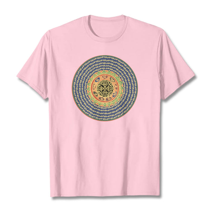 Buddha Stones 108 Om Mani Padme Hum Mantra Sanskrit T-Shirt - Hellrosa - 2XL - image 13