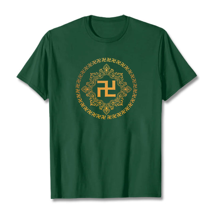 Buddha Stones Hakenkreuz T-Shirt - Waldgrün - 2XL - image 5
