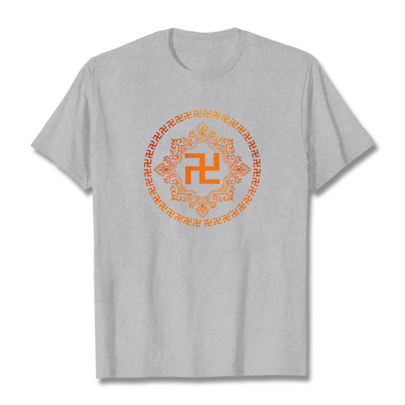Buddha Stones Hakenkreuz T-Shirt - Hellgrau - 2XL - image 20