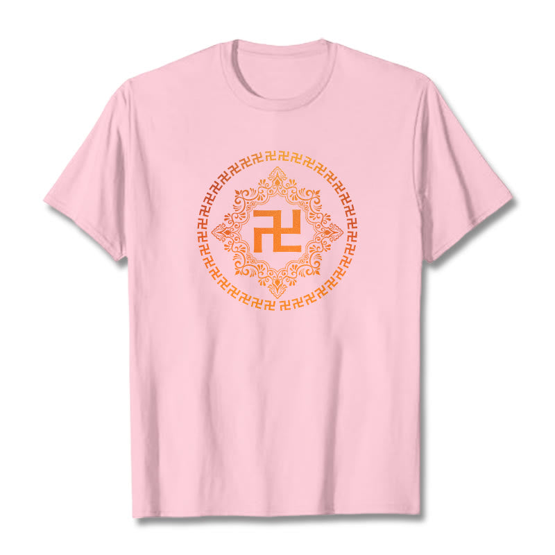 Buddha Stones Hakenkreuz T-Shirt - Hellrosa - 2XL - image 12