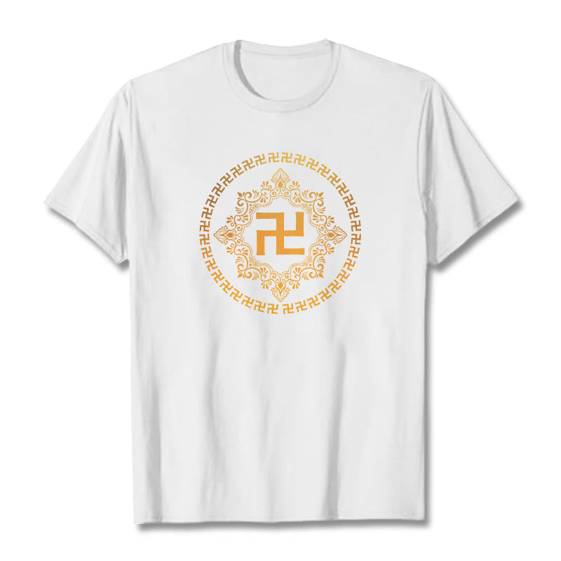 Buddha Stones Hakenkreuz T-Shirt - Weiß - 2XL - image 1