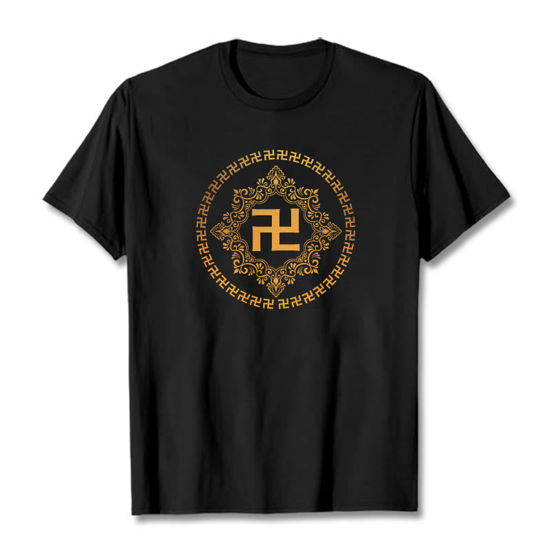 Buddha Stones Hakenkreuz T-Shirt - Schwarz - 2XL - image 7