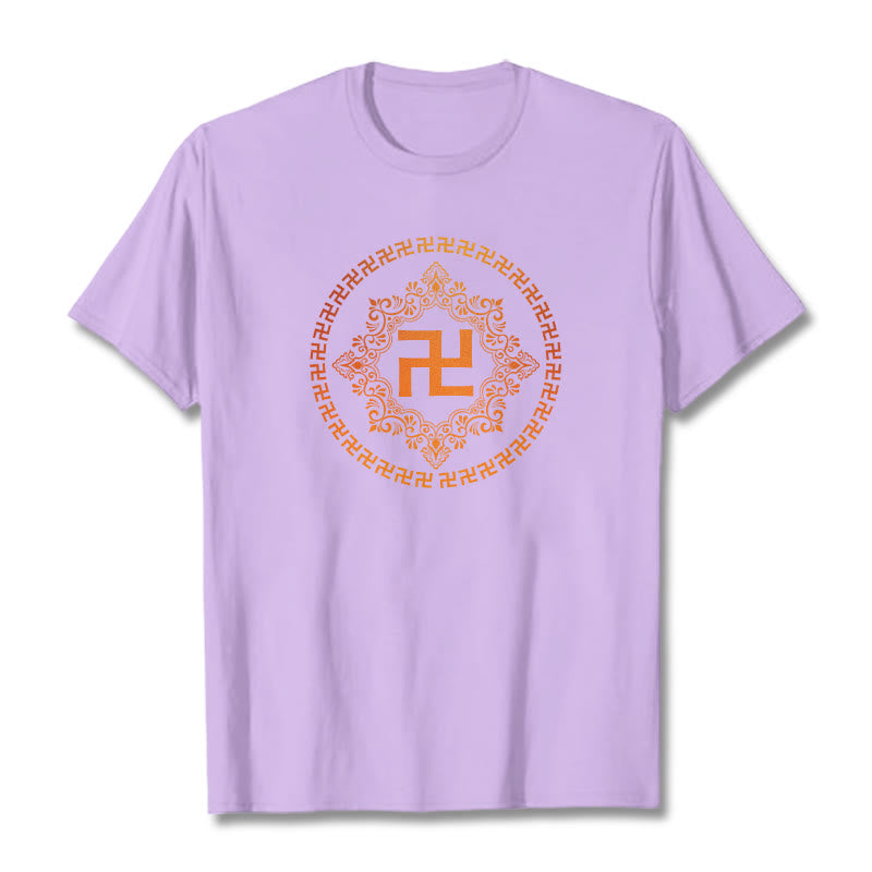 Buddha Stones Hakenkreuz T-Shirt - Pflaume - 2XL - image 16