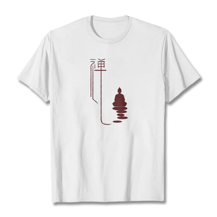 Buddha Stones Zen Buddha T-Shirt - Weiß - 2XL - image 9