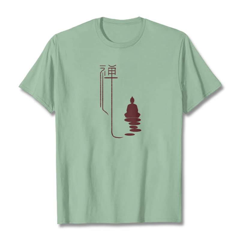 Buddha Stones Zen Buddha T-Shirt - Blassgrün - 2XL - image 17
