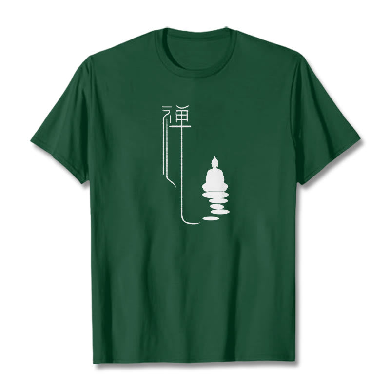 Buddha Stones Zen Buddha T-Shirt - Waldgrün - 2XL - image 3