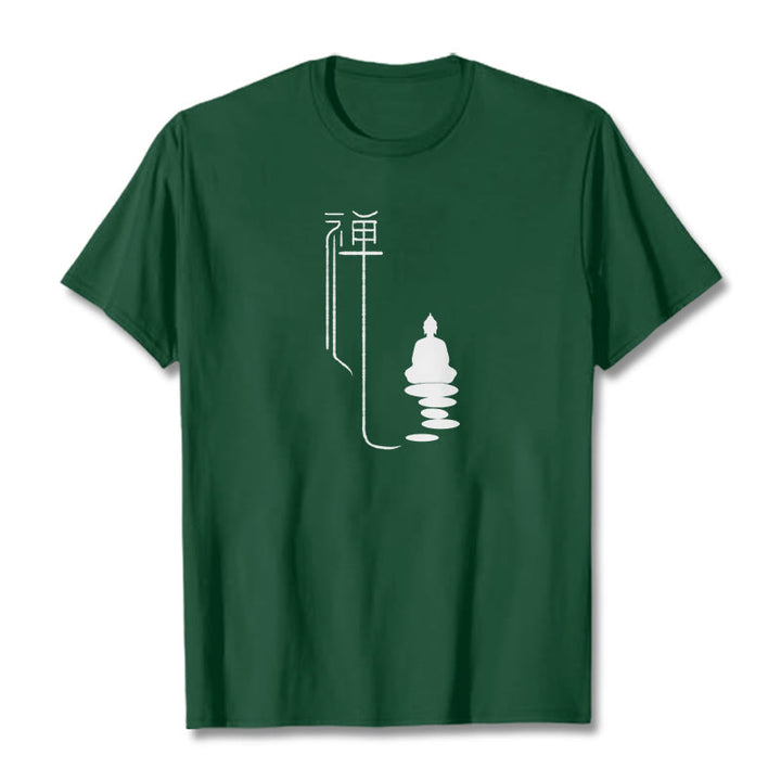 Buddha Stones Zen Buddha T-Shirt - Waldgrün - 2XL - image 3