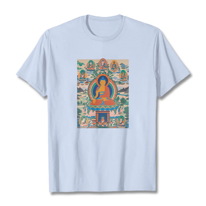 Buddha Stones Die Medizin Buddha Sutra Verwandelt In Kunst T-shirt - Helles Cyan - 2XL - image 10