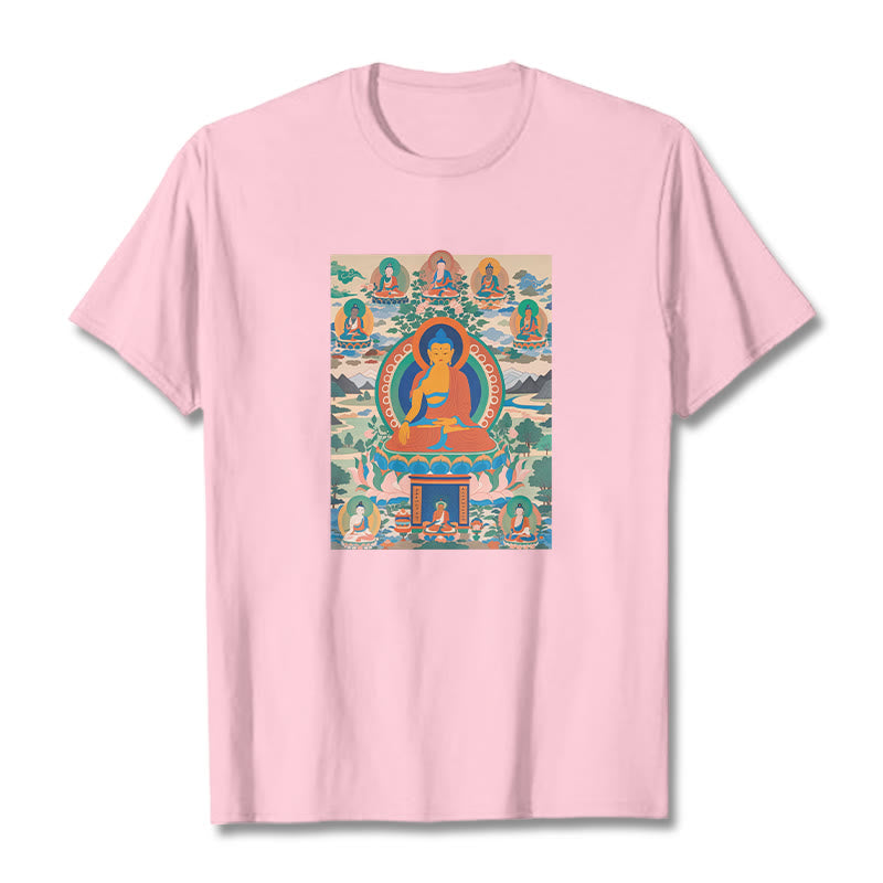 Buddha Stones Die Medizin Buddha Sutra Verwandelt In Kunst T-shirt - Hellrosa - 2XL - image 13