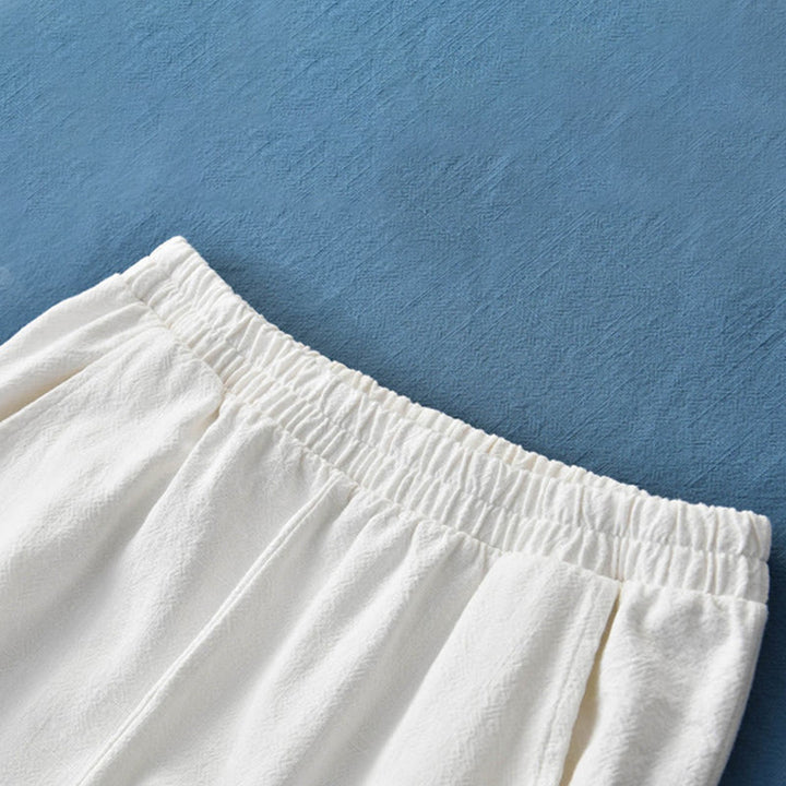 Buddha Stones – Einfarbige Hose aus Ramie-Leinen-Baumwolle mit Taschen - image 30