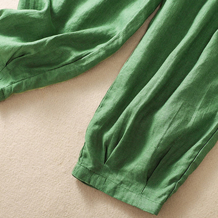 Buddha Stones Sommer-Haremshose aus Baumwolle für Damen mit Kordelzug und Taschen - image 13