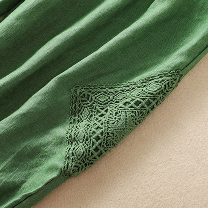 Buddha Stones Sommer-Haremshose aus Baumwolle für Damen mit Kordelzug und Taschen - image 14