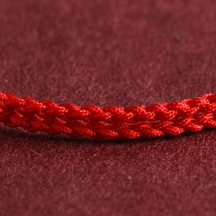 Buddha Stones 999 Gold Fußkettchen mit einer Mini-Perle, handgefertigt, geflochtenes Seil - image 9