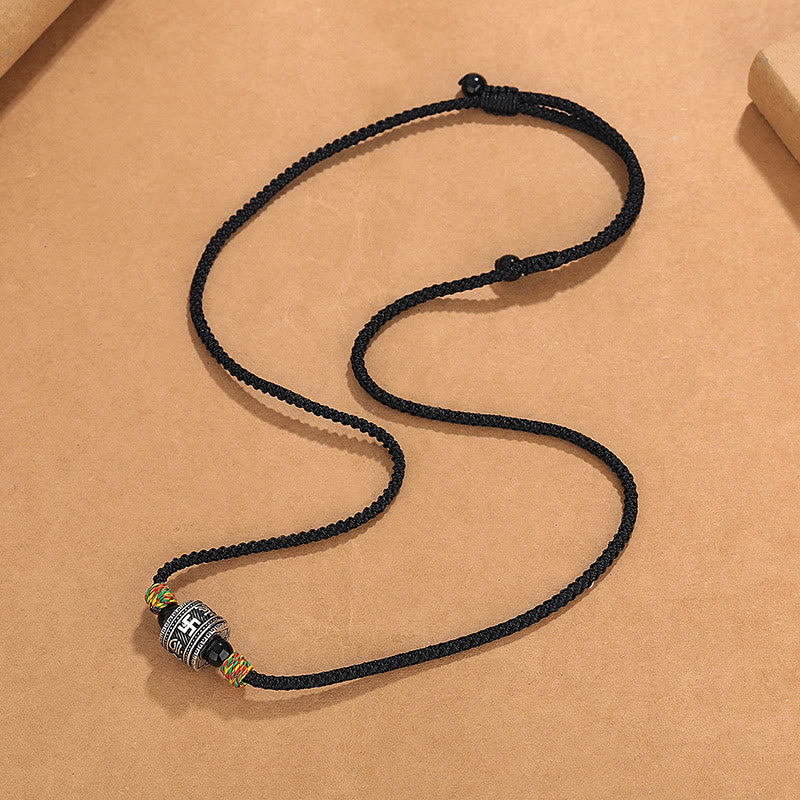 Buddha Stones Tibet Om Mani Padme Hum Hakenkreuz PiXiu Kupfer Weisheit Seil Halskette Anhänger - image 3