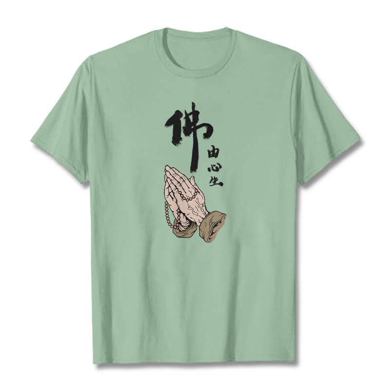 Buddha Stones Beten T-Shirt - Blassgrün - 2XL - image 10
