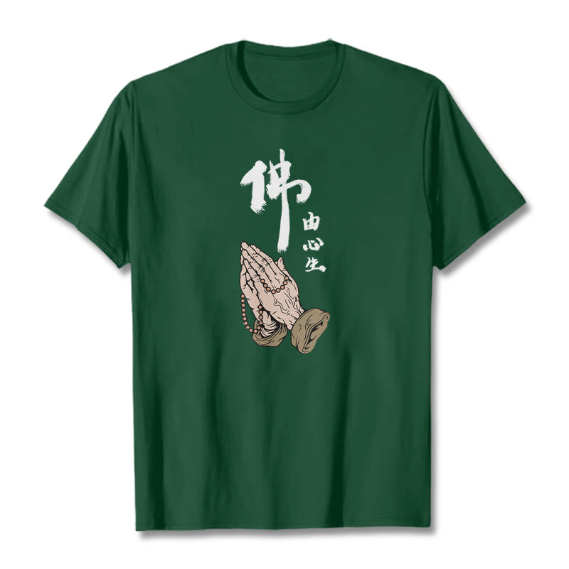 Buddha Stones Beten T-Shirt - Waldgrün - 2XL - image 8
