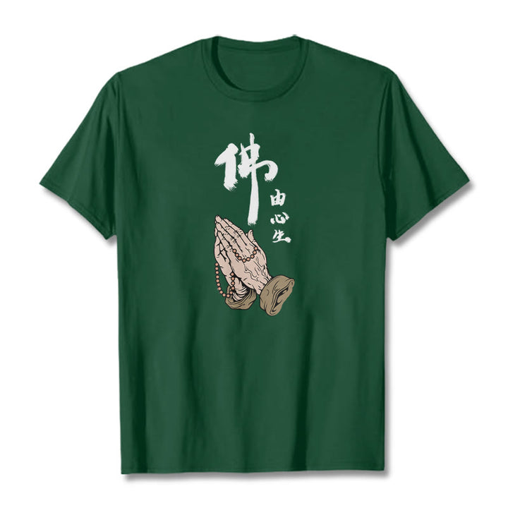 Buddha Stones Beten T-Shirt - Waldgrün - 2XL - image 8