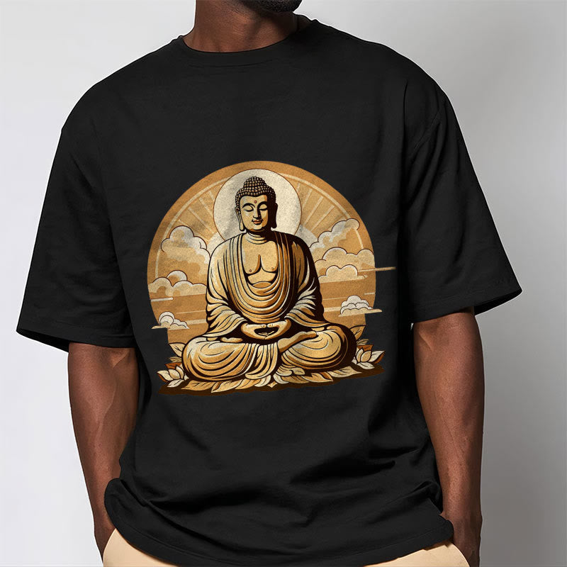 Buddha Stones Sonnige Glücks-Wolken Buddha Tee T-Shirt - image 7
