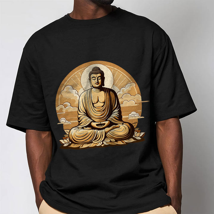 Buddha Stones Sonnige Glücks-Wolken Buddha Tee T-Shirt - image 7