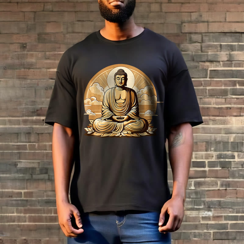 Buddha Stones Sonnige Glücks-Wolken Buddha Tee T-Shirt - image 8