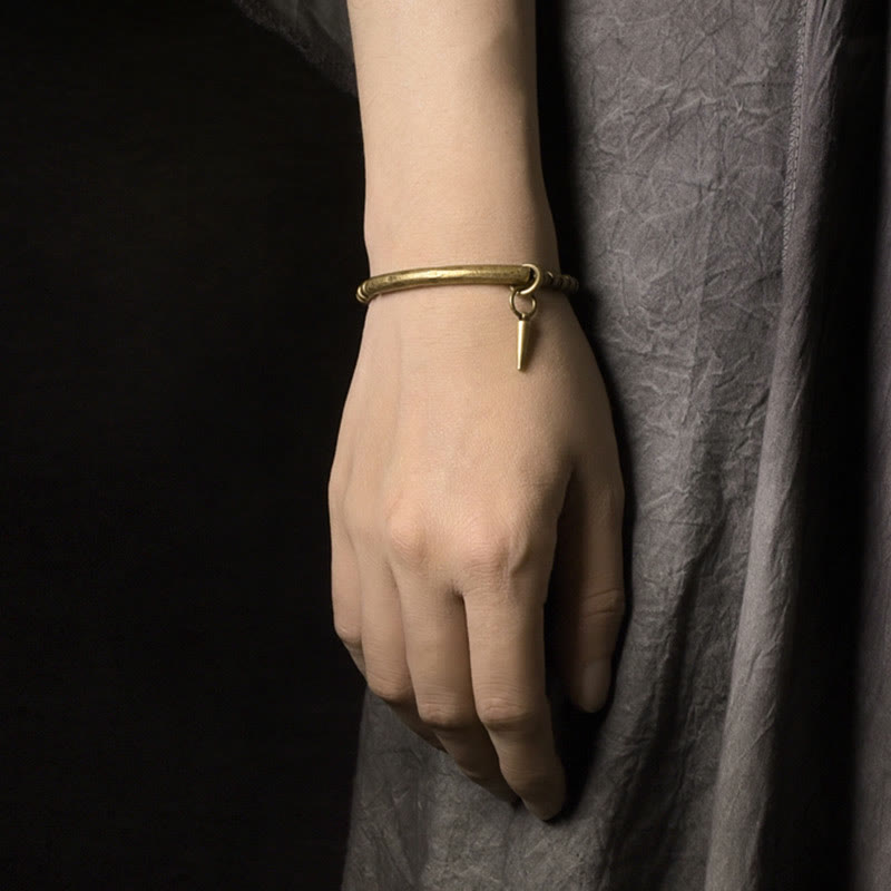 Buddha Stones Kupfer Messing Balance Reichtum Einfaches Armband - image 8