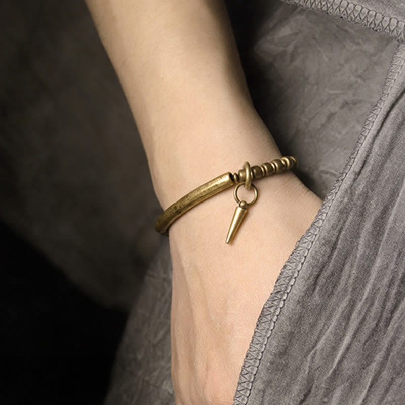 Buddha Stones Kupfer Messing Balance Reichtum Einfaches Armband - image 10