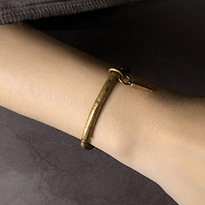 Buddha Stones Kupfer Messing Balance Reichtum Einfaches Armband - image 5