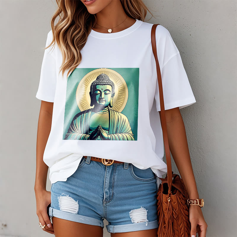 Buddha Stones Aura Green Buddha Tee T-shirt - image 5