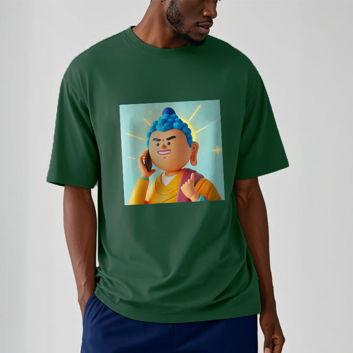 Buddha Stones Lustiges Cartoon-Buddha-T-Shirt - image 3