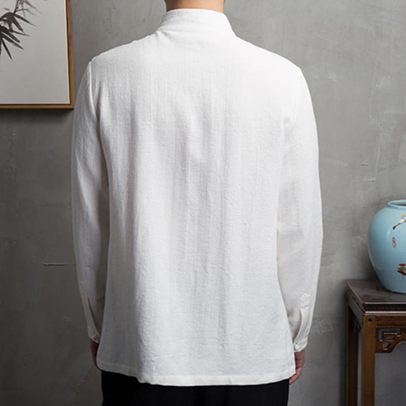 Buddha Stones , einfarbig, chinesischer Tang-Anzug, Baumwoll-Leinen-Jacke, Herrenbekleidung - image 6