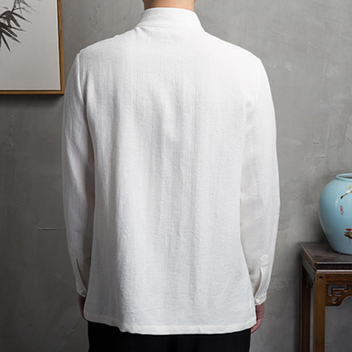 Buddha Stones , einfarbig, chinesischer Tang-Anzug, Baumwoll-Leinen-Jacke, Herrenbekleidung - image 6