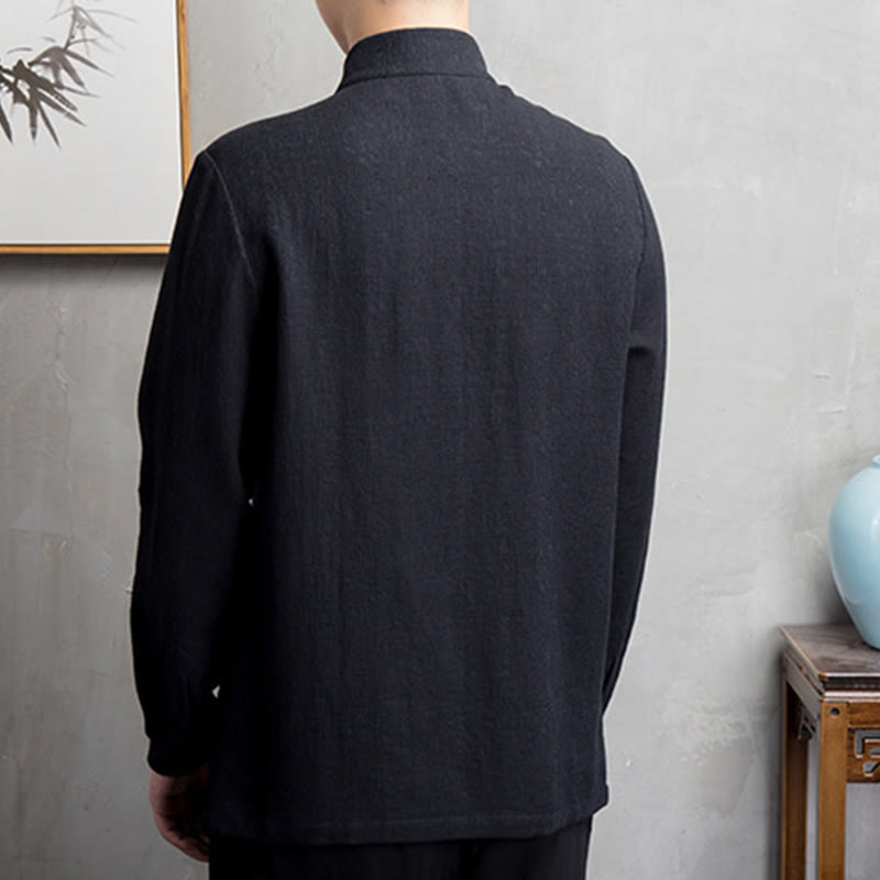 Buddha Stones , einfarbig, chinesischer Tang-Anzug, Baumwoll-Leinen-Jacke, Herrenbekleidung - image 10