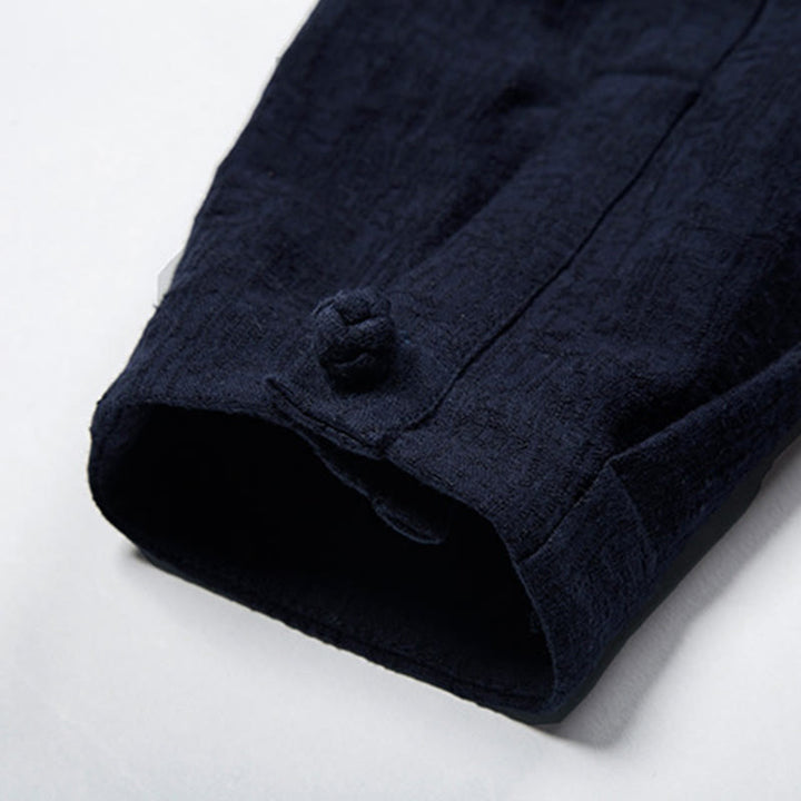 Buddha Stones , einfarbig, chinesischer Tang-Anzug, Baumwoll-Leinen-Jacke, Herrenbekleidung - image 17