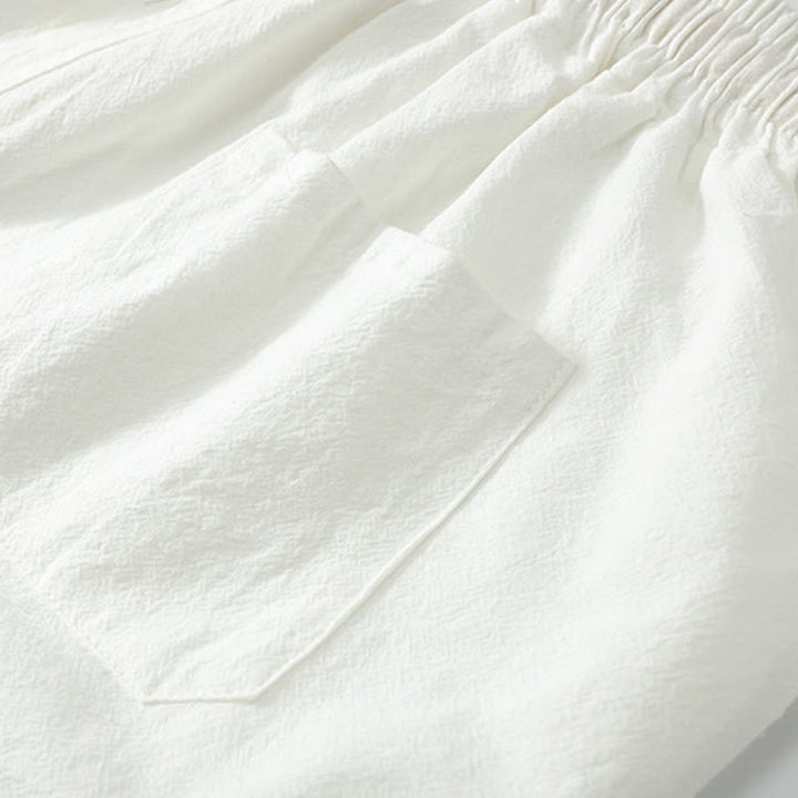 Buddha Stones Lässige, einfarbige, gerade Shorts für Herren mit Taschen, Baumwollshorts für Herren - image 10