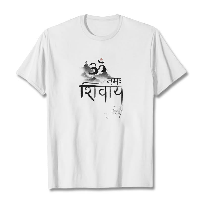 Buddha Stones OM NAMAH SHIVAYA Berg Baumwolle T-shirt - Weiß - 2XL - image 6