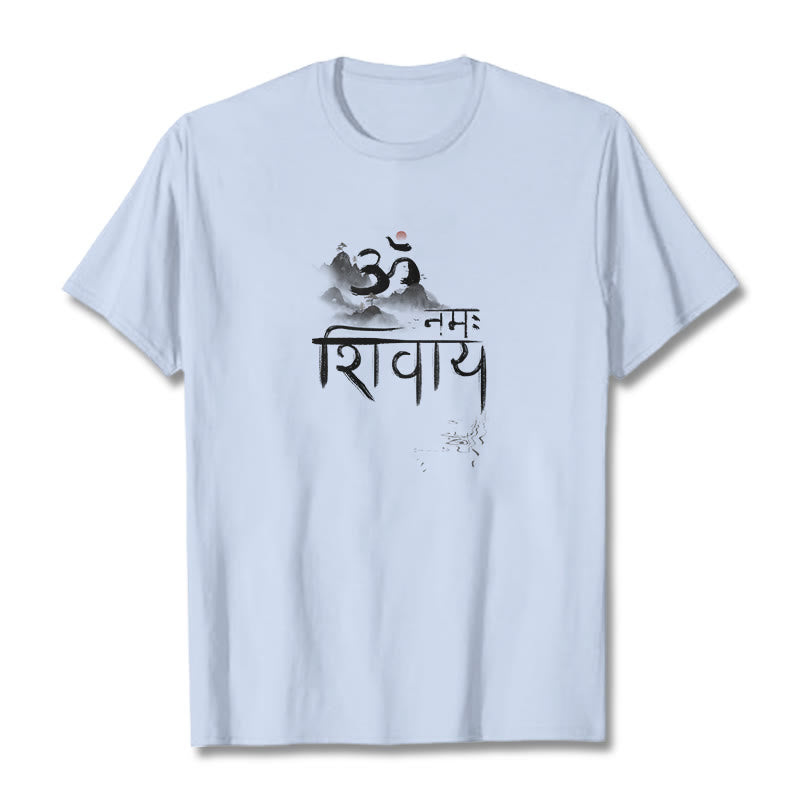 Buddha Stones OM NAMAH SHIVAYA Berg Baumwolle T-shirt - HellCyan - 2XL - image 14