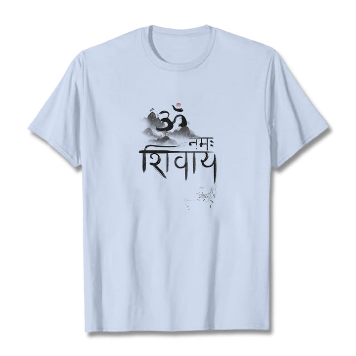 Buddha Stones OM NAMAH SHIVAYA Berg Baumwolle T-shirt - HellCyan - 2XL - image 14