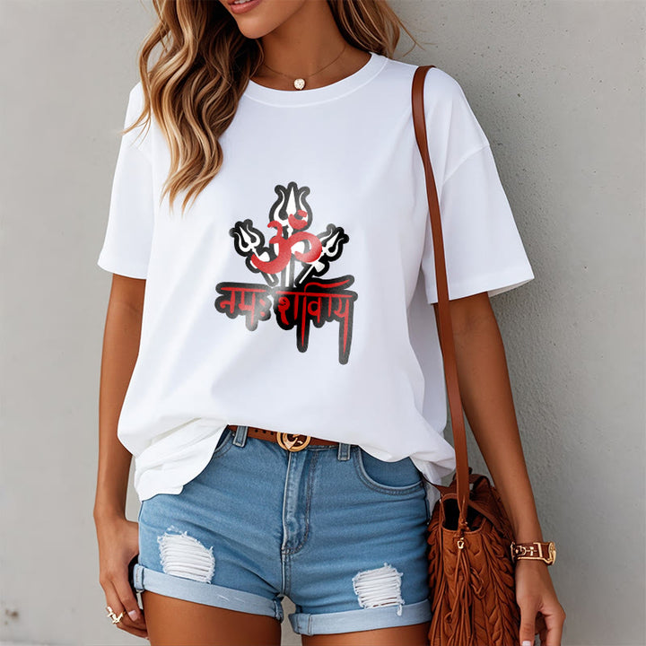 Buddha Stones OM NAMAH SHIVAYA Three Tridents Baumwoll-T-Shirt - image 8