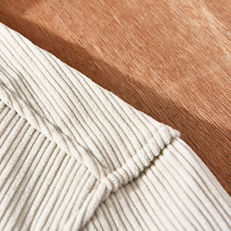 Buddha Stones Herren Langarm Umlegekragen mit Tasche Cord Bequemes Hemd - image 4