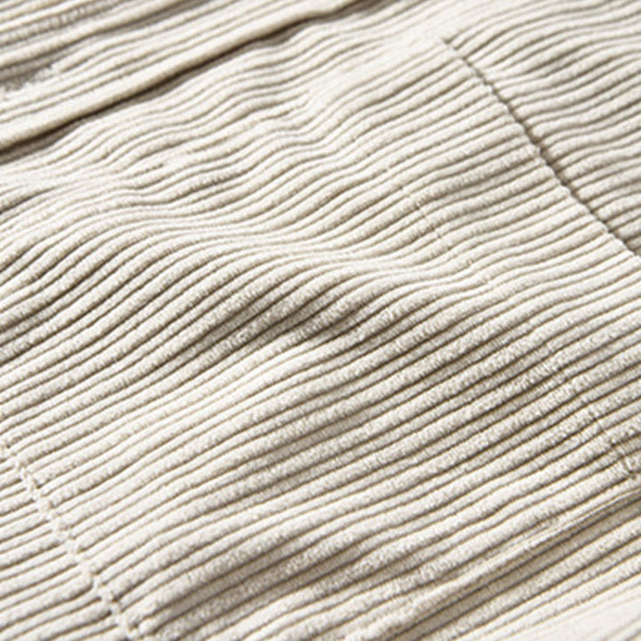 Buddha Stones Herren Langarm Umlegekragen mit Tasche Cord Bequemes Hemd - image 8