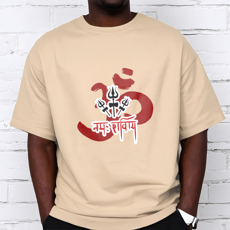 Buddha Stones OM NAMAH SHIVAYA Drei kleine Dreizacke Baumwolle T-Shirt - image 2