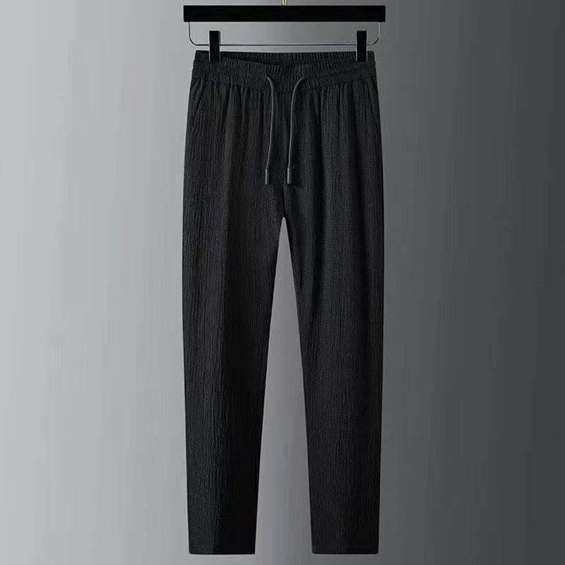 Buddha Stones Pure Color Langarmshirt Hosen Kleidung Herren Set - image 3