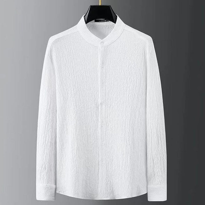 Buddha Stones Pure Color Langarmshirt Hosen Kleidung Herren Set - image 5