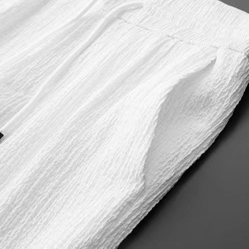 Buddha Stones Pure Color Langarmshirt Hosen Kleidung Herren Set - image 8