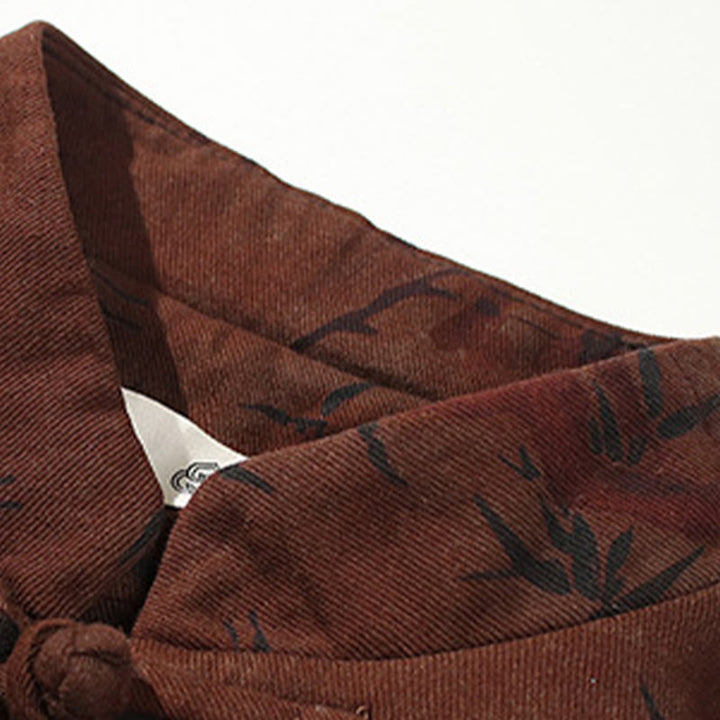 Buddha Stones Frosch-Knopf Chinesischer Tang Anzug Langes Hemd Baumwolle Männer Jacke Kleidung - image 25