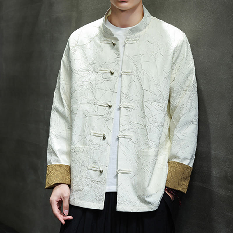 Buddha Stones Tang-Anzug, lässig, Froschknopf, langärmelig, Nylon, Herrenjacke, Hemd, Kleidung - image 16