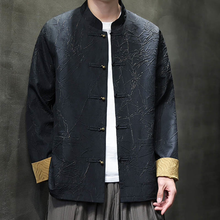 Buddha Stones Tang-Anzug, lässig, Froschknopf, langärmelig, Nylon, Herrenjacke, Hemd, Kleidung - image 7