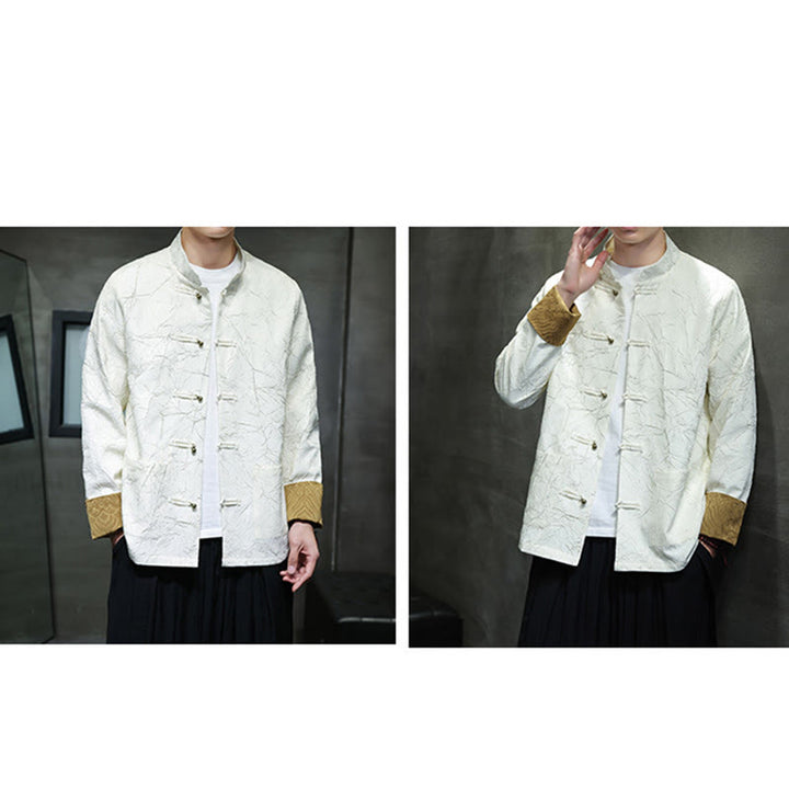 Buddha Stones Tang-Anzug, lässig, Froschknopf, langärmelig, Nylon, Herrenjacke, Hemd, Kleidung - image 17