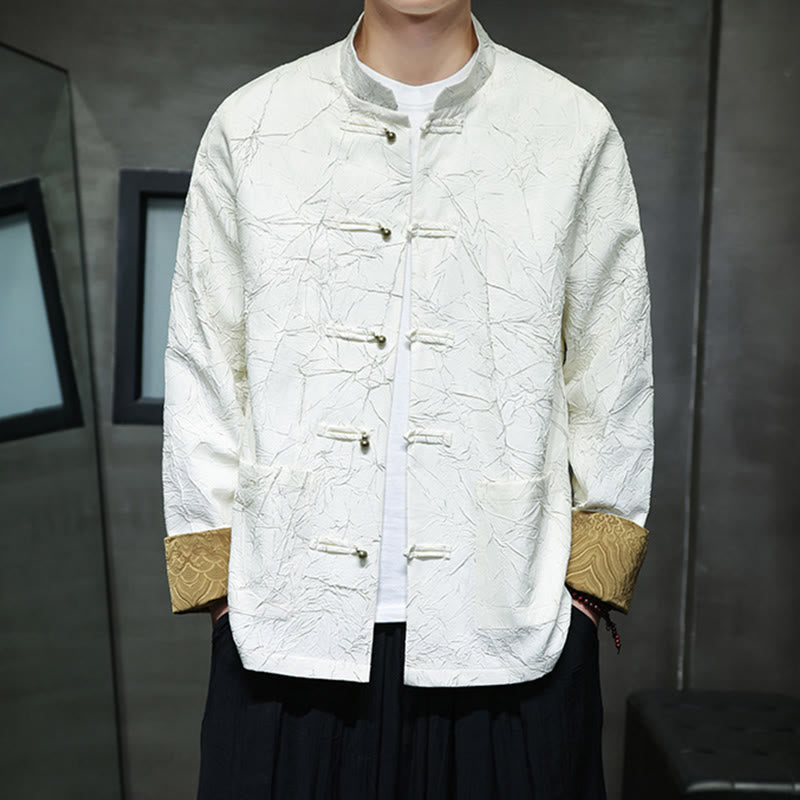 Buddha Stones Tang-Anzug, lässig, Froschknopf, langärmelig, Nylon, Herrenjacke, Hemd, Kleidung - image 14